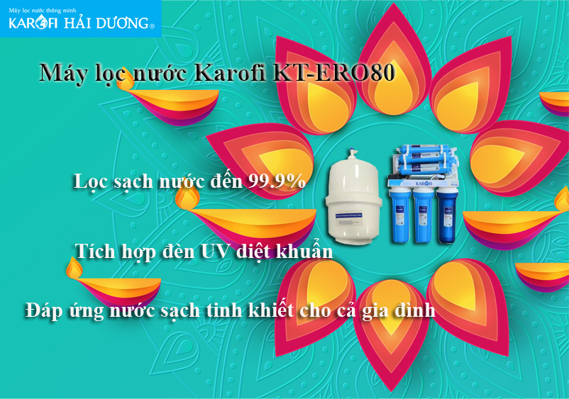 Máy lọc nước 9 lõi Karofi ERO80 + Đèn UV