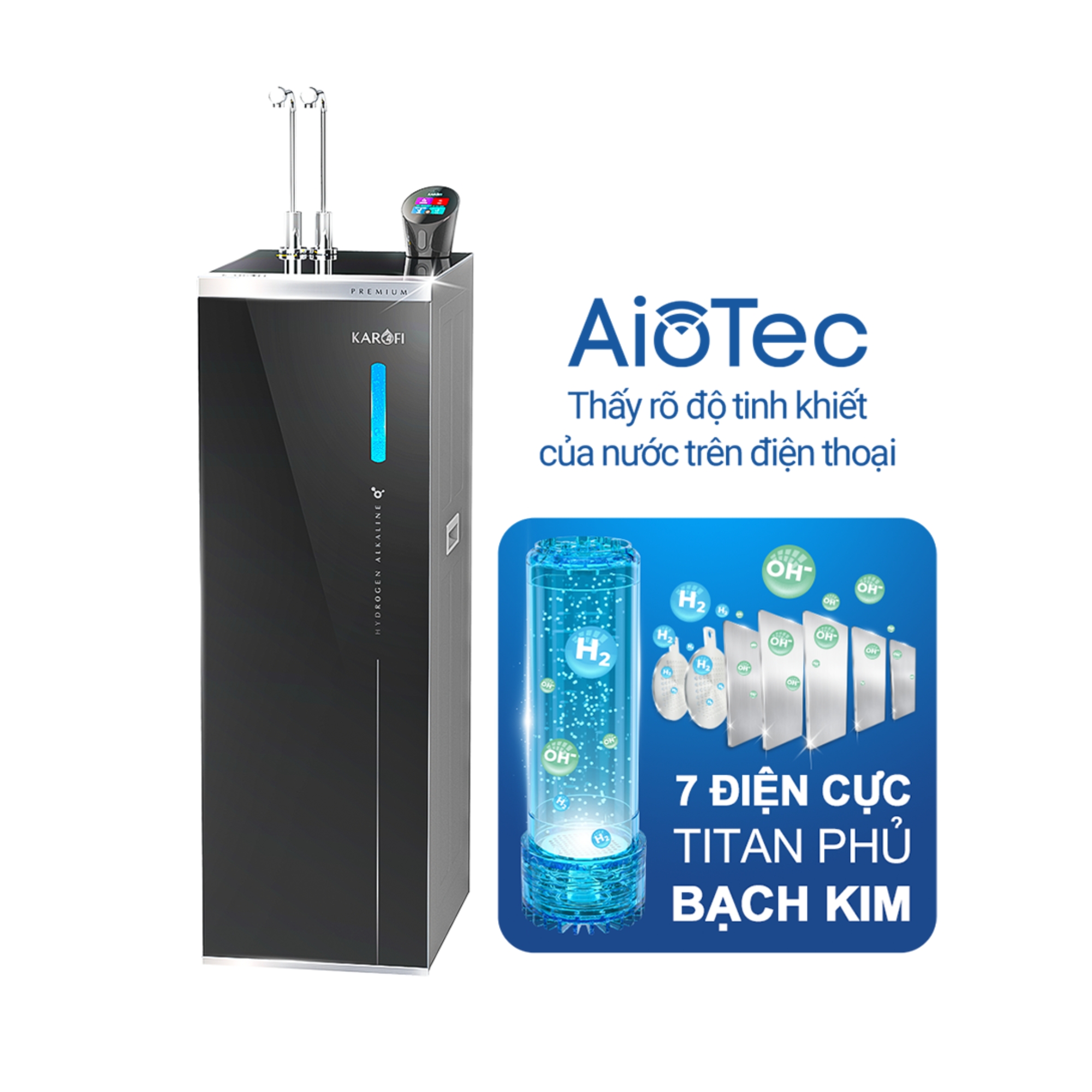 Máy lọc nước nóng lạnh Hydro-ion kiềm Karofi KAE-S88 PROMAX