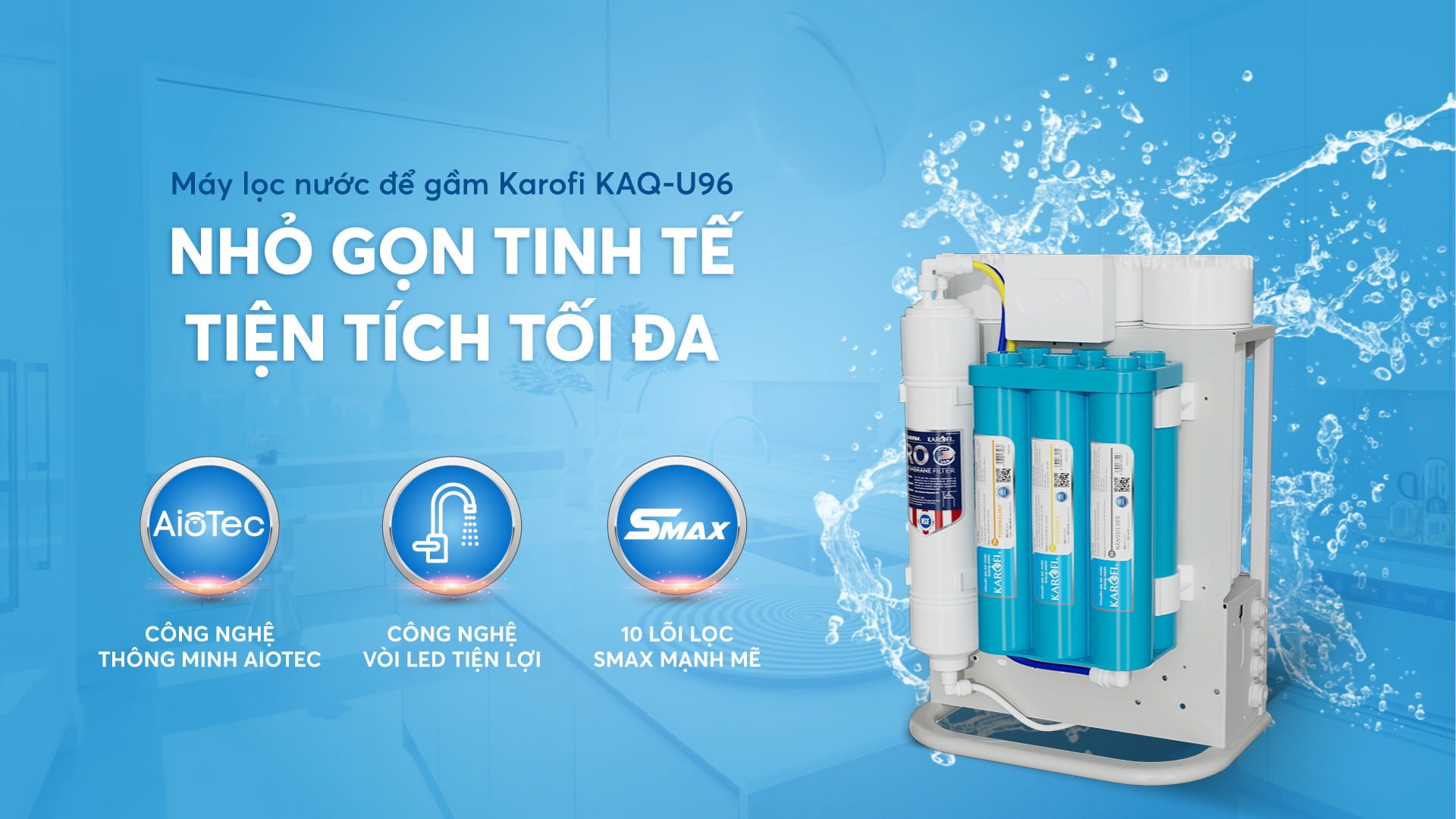 Máy lọc nước để gầm Karofi KAQ-U96
