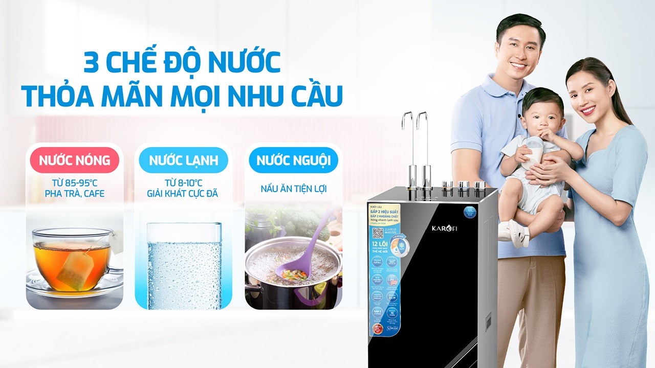 Top mẫu máy lọc nước nóng lạnh Karofi bán chạy nhất mùa hè 2025