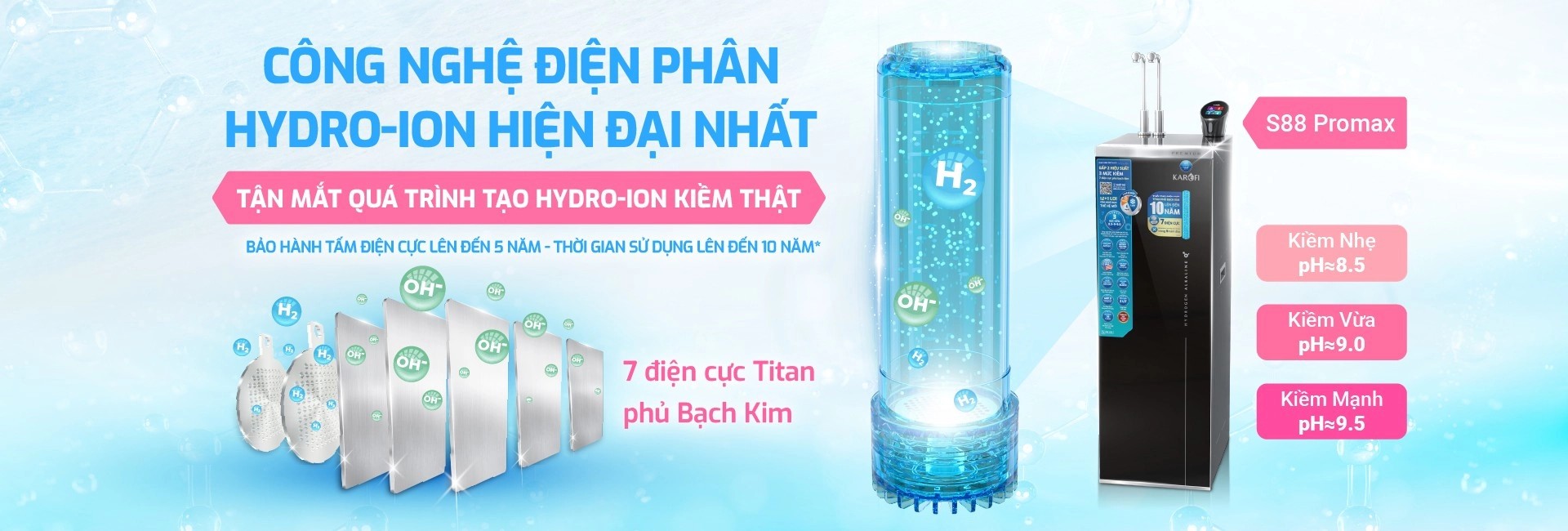 Thế hệ Máy lọc nước Hydro-ion Kiềm bảo vệ sức khỏe